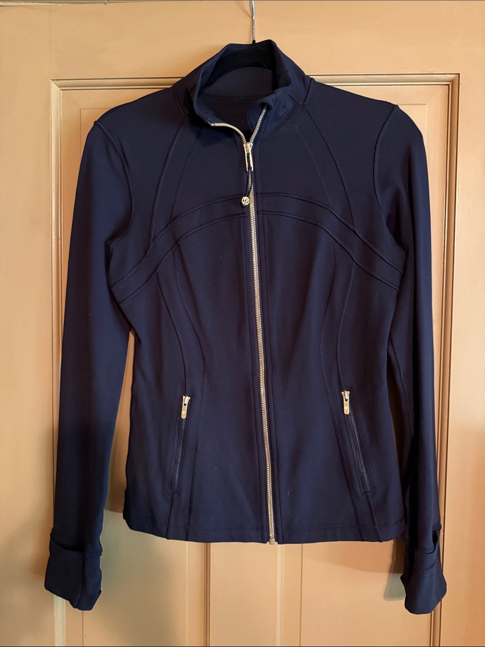 Lululemon Luon Define Jacket Black/GOLD accents, size 6
